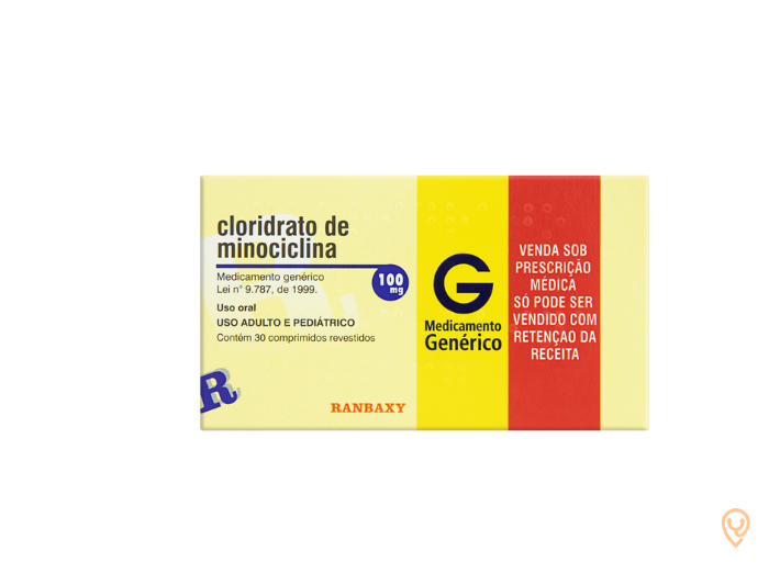 Cloridrato De Minociclina 100mg 30 Comprimidos