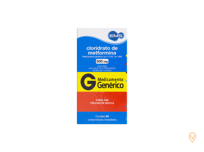 Cloridrato De Metformina 500mg 60 Comprimidos